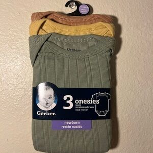 Gerber Baby Bodysuits - Green, Yellow, Brown